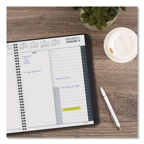 24-hour Daily Appointment Book, 11 X 8.5, Black Cover, 12-month (jan To Dec): 2026