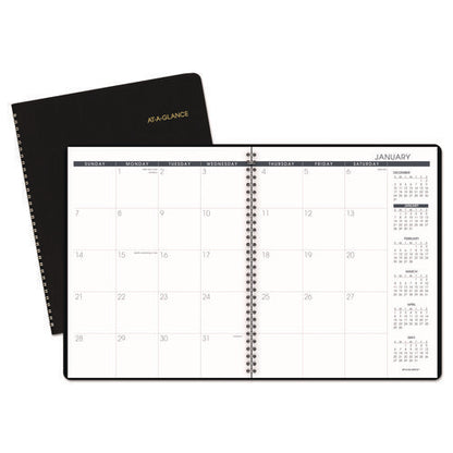 Monthly Planner, 11 X 9, Black Cover, 15-month: Jan 2026 To Mar 2027