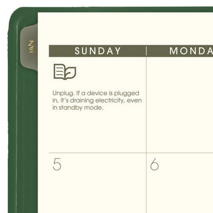 Recycled Monthly Planner, 11 X 9, Green Cover, 13-month: Jan 2026 To Jan 2027