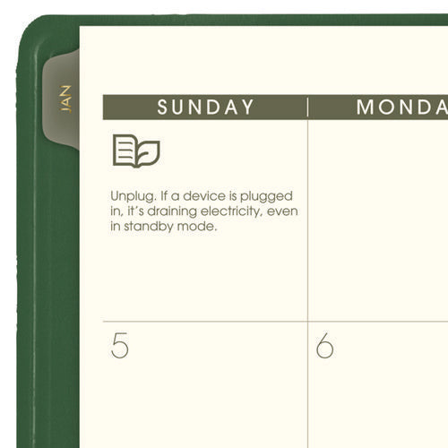 Recycled Monthly Planner, 11 X 9, Green Cover, 13-month: Jan 2026 To Jan 2027