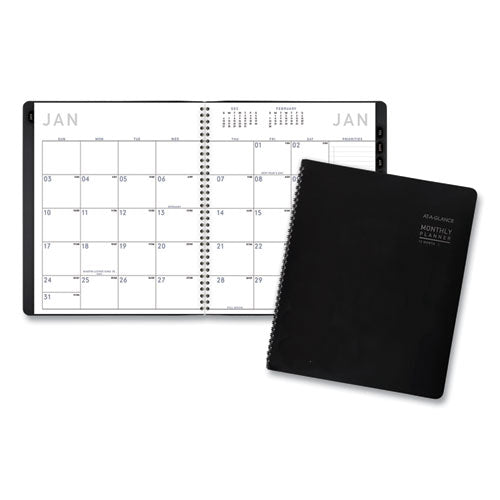 Contemporary Monthly Planner, Premium Paper, 11 X 9, Black Cover, 12-month (jan To Dec): 2026