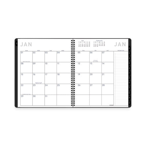 Contemporary Lite Monthly Planner, 11 X 9, Black Cover, 12-month (jan To Dec): 2026