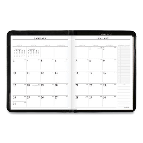 Executive Monthly Padfolio, 11 X 9, Black Cover, 13-month: Jan 2026 To Jan 2027