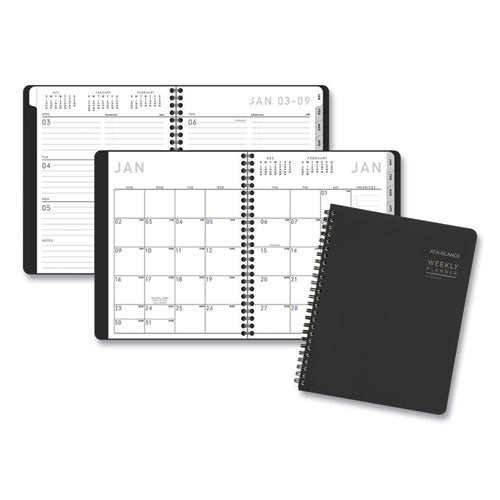 Contemporary Lite Weekly/monthly Planner, 8.75 X 7, Black Simulated Leather Cover, 12-month (jan To Dec): 2026