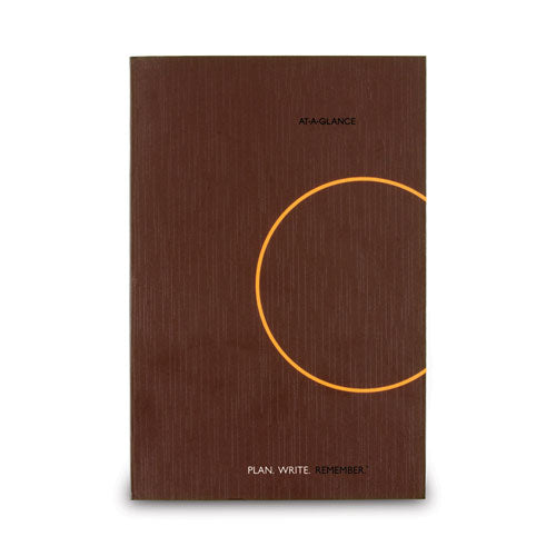 One-day-per-page Planning Notebook, 9 X 6, Dark Brown/orange Cover, 12-month (jan To Dec): 2026