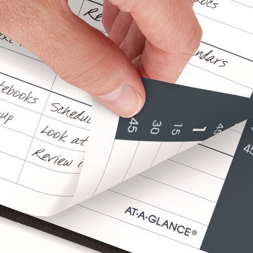Daily Appointment Book With 15-minute Appointments, One Day/page: Mon To Sun, 8 X 5, Black Cover, 12-month (jan To Dec): 2026