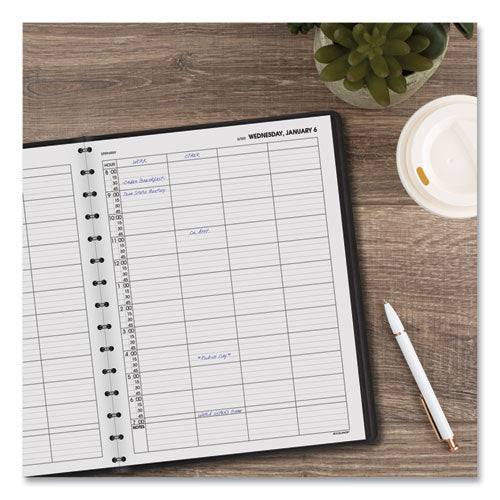 Four-person Group Daily Appointment Book, 11 X 8, Black Cover, 12-month (jan To Dec): 2026