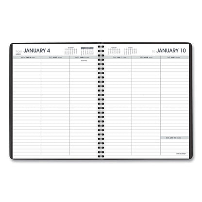 Weekly Planner Ruled For Open Scheduling, 8.75 X 6.75, Black Cover, 12-month (jan To Dec): 2026