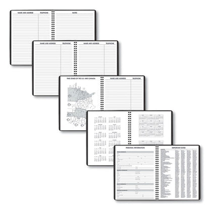 Weekly Planner Ruled For Open Scheduling, 8.75 X 6.75, Black Cover, 12-month (jan To Dec): 2026