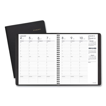 Weekly Vertical-column Appointment Book Ruled For Hourly Appointments, 8.75 X 7, Black Cover, 13-month: Jan 2026 To Jan 2027