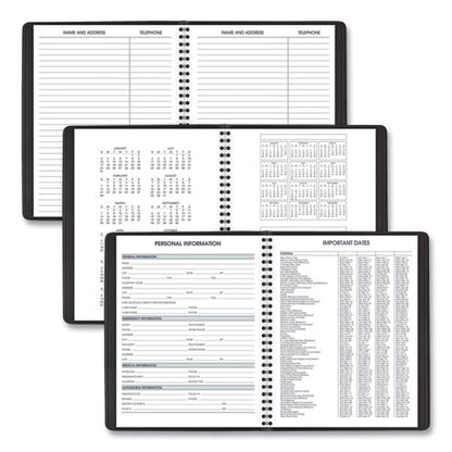 Weekly Vertical-column Appointment Book Ruled For Hourly Appointments, 8.75 X 7, Black Cover, 13-month: Jan 2026 To Jan 2027