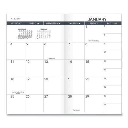 Pocket Size Monthly Planner Refill, 6 X 3.5, White Sheets, 12-month (jan To Dec): 2026