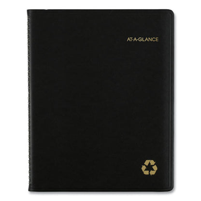 Recycled Weekly Vertical-column Format Appointment Book, 11 X 8.25, Black Cover, 12-month (jan To Dec): 2026