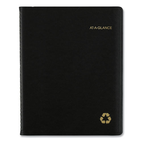 Recycled Weekly Vertical-column Format Appointment Book, 11 X 8.25, Black Cover, 12-month (jan To Dec): 2026