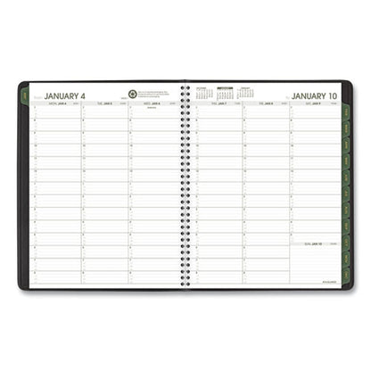 Recycled Weekly Vertical-column Format Appointment Book, 11 X 8.25, Black Cover, 12-month (jan To Dec): 2026