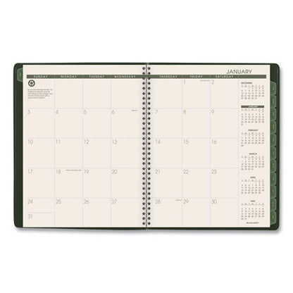 Recycled Weekly Vertical-column Format Appointment Book, 11 X 8.25, Green Cover, 12-month (jan To Dec): 2026