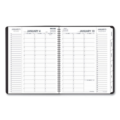 Triple View Weekly Vertical-column Format Appointment Book, 11 X 8.25, Black Cover, 12-month (jan To Dec): 2026