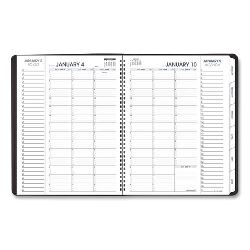 Triple View Weekly Vertical-column Format Appointment Book, 11 X 8.25, Black Cover, 12-month (jan To Dec): 2026