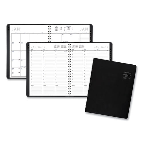 Contemporary Weekly/monthly Planner, Vertical-column Format, 11 X 8.25, Black Cover, 12-month (jan To Dec): 2026