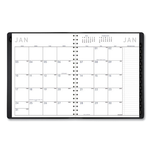 Contemporary Weekly/monthly Planner, Vertical-column Format, 11 X 8.25, Black Cover, 12-month (jan To Dec): 2026