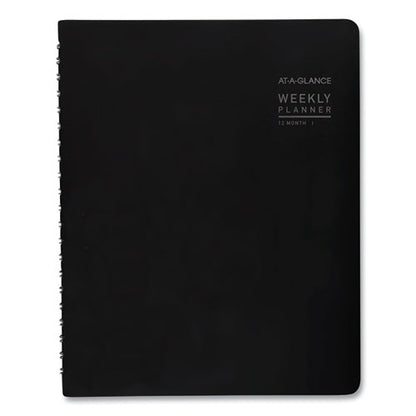 Contemporary Weekly/monthly Planner, Vertical-column Format, 11 X 8.25, Black Cover, 12-month (jan To Dec): 2026