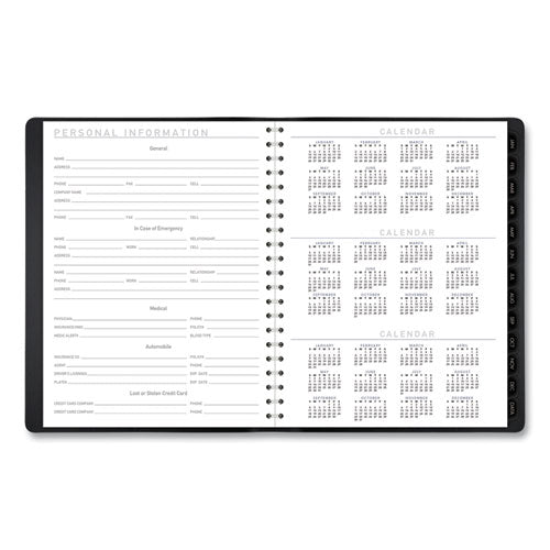 Contemporary Weekly/monthly Planner, Vertical-column Format, 11 X 8.25, Black Cover, 12-month (jan To Dec): 2026