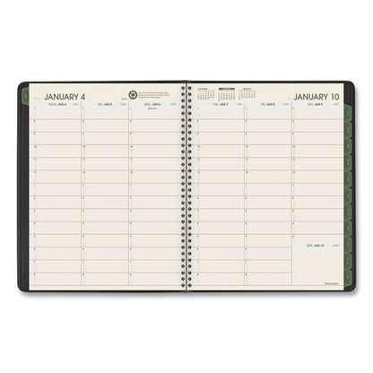 Recycled Weekly Vertical-column Format Appointment Book, 8.75 X 7, Black Cover, 12-month (jan To Dec): 2026