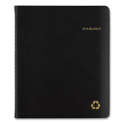 Recycled Weekly Vertical-column Format Appointment Book, 8.75 X 7, Black Cover, 12-month (jan To Dec): 2026