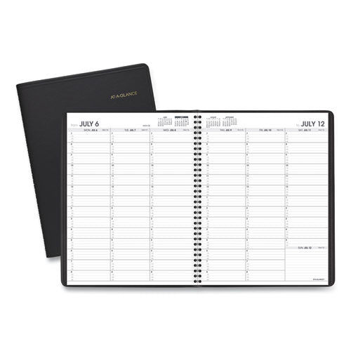 Weekly Appointment Book, 11 X 8.25, Black Cover, 14-month: July 2025 To Aug 2026