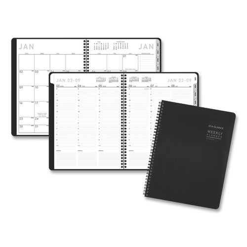 Contemporary Lite Weekly/monthly Planner, 11 X 8.25, Black Simulated Leather Cover, 12-month (jan To Dec): 2026
