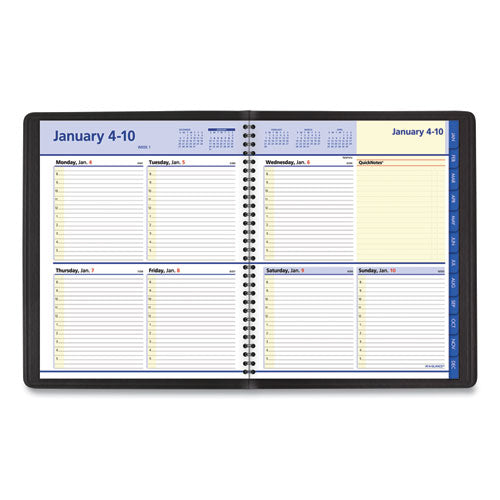 Quicknotes Weekly Block Format Appointment Book, 10 X 8, Black Cover, 12-month (jan To Dec): 2026