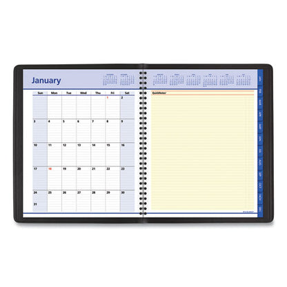 Quicknotes Weekly Block Format Appointment Book, 10 X 8, Black Cover, 12-month (jan To Dec): 2026