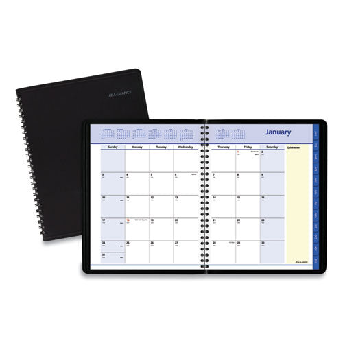 Quicknotes Monthly Planner, 8.75 X 7, Black Cover, 12-month (jan To Dec): 2026