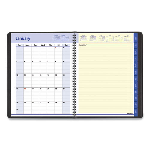 Quicknotes Weekly Vertical-column Format Appointment Book, 11 X 8.25, Black Cover, 12-month (jan To Dec): 2026