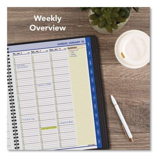 Quicknotes Weekly Vertical-column Format Appointment Book, 11 X 8.25, Black Cover, 12-month (jan To Dec): 2026