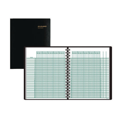 Undated Class Record Book, 35 Students, 9 To 10 Week Terms, 40-week Span, Black Cover, 10.88 X 8.25 Sheets