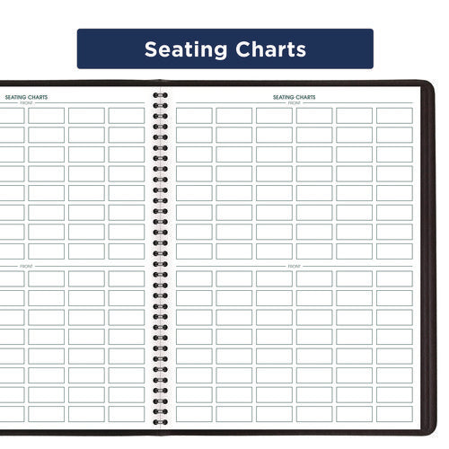 Undated Class Record Book, 35 Students, 9 To 10 Week Terms, 40-week Span, Black Cover, 10.88 X 8.25 Sheets