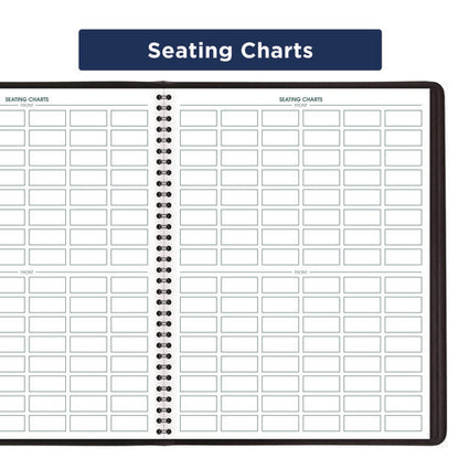 Undated Class Record Book, 35 Students, 9 To 10 Week Terms, 40-week Span, Black Cover, 10.88 X 8.25 Sheets