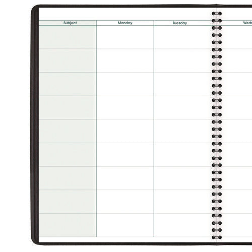Undated Teacher's Planner, Weekly, 9 Classes, Black Cover, 10.88 X 8.25 Sheets, 12-month (july To June)