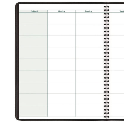 Undated Teacher's Planner, Weekly, 9 Classes, Black Cover, 10.88 X 8.25 Sheets, 12-month (july To June)