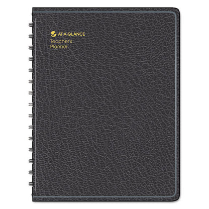 Undated Teacher's Planner, Weekly, 9 Classes, Black Cover, 10.88 X 8.25 Sheets, 12-month (july To June)