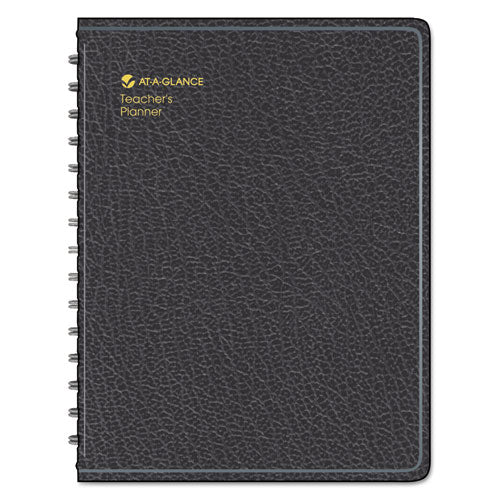 Undated Teacher's Planner, Weekly, 9 Classes, Black Cover, 10.88 X 8.25 Sheets, 12-month (july To June)