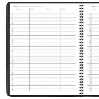 Four-person Group Undated Daily Appointment Book, 10.88 X 8.5, Black Cover, 12-month (jan To Dec): Undated