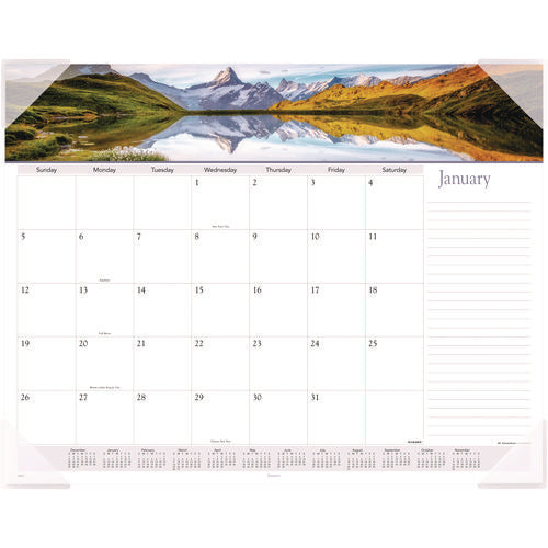 Landscape Panoramic Desk Pad, Landscapes Photography, 22 X 17, White Sheets, Clear Corners, 12-month (jan To Dec): 2026