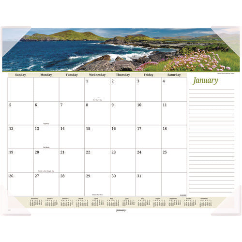 Seascape Panoramic Desk Pad, Seascape Panoramic Photography, 22 X 17, White Sheets, Clear Corners, 12-month (jan-dec): 2026