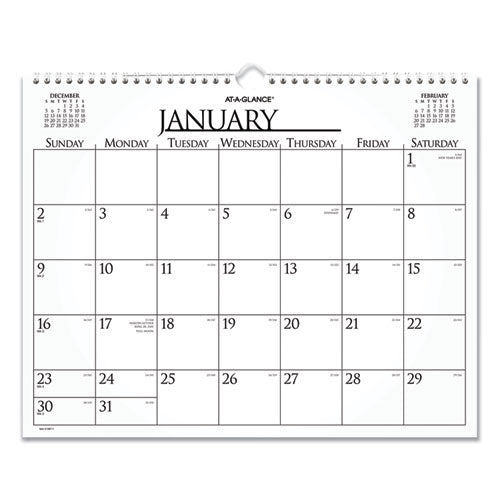 Business Monthly Wall Calendar, 15 X 12, White/black Sheets, 12-month (jan To Dec): 2026