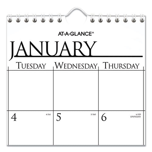 Business Monthly Wall Calendar, 15 X 12, White/black Sheets, 12-month (jan To Dec): 2026