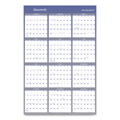 Vertical/horizontal Erasable Quarterly/monthly Wall Planner, 32 X 48, 12-month (jan To Dec): 2026
