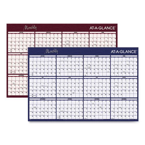 Reversible Horizontal Erasable Wall Planner, 48 X 32, Assorted Sheet Colors, 12-month (jan To Dec): 2026