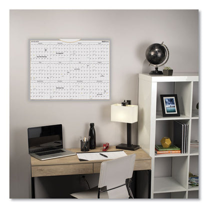 Wallmates Self-adhesive Dry Erase Yearly Planning Surfaces, 24 X 18, White/gray/orange Sheets, 12-month (jan To Dec): 2026